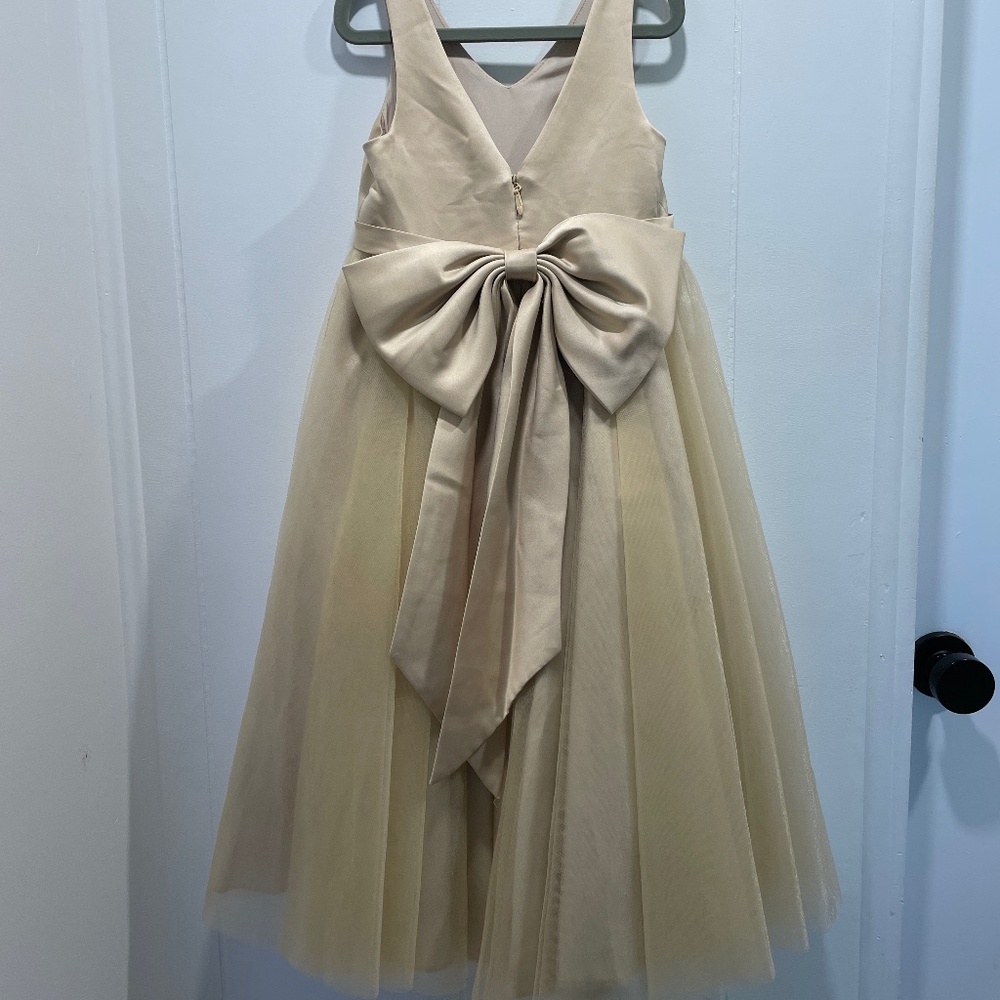 immaculate Azazie flower girl dress with bow